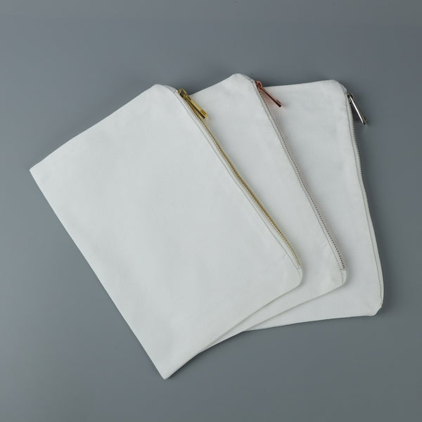 6*9 inch Blank Polyester Canvas Bag Makeup Golden Zipper Bag Cosmetic for DIY Sublimation Heat Transfer bridemaid Gift (100pcs)