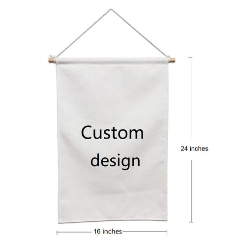 Home decor rustic linen hanging wall banner 16x24 inches white blanks for sublimation