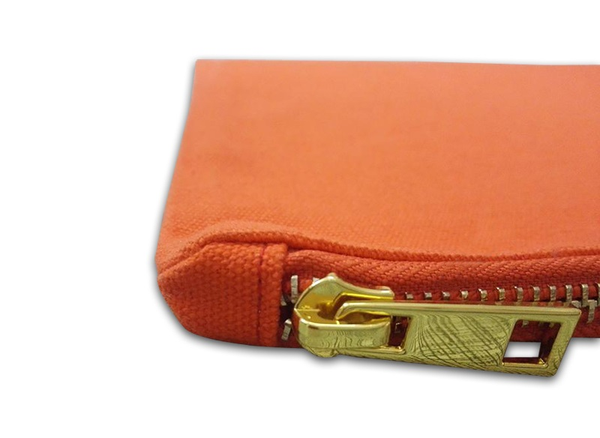 Plain Canvas Orange Clutch Bag Bridesmaid Gift Cosmetic Clutch Toiletry Pouch for Screen Printing (300pcs)