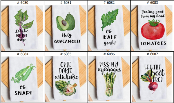 40x60cm Tomatoes Let the Beet Drop Funny Vegetable Saying Waffle Kitchen Tea Towel Hostess Gift (100pcs)