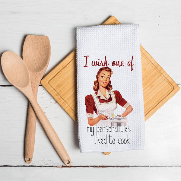 40x60cm Funny Retro Housewife Kitchen Towel Humor Housewarming Gift Waffle Tea Towels (100pcs)