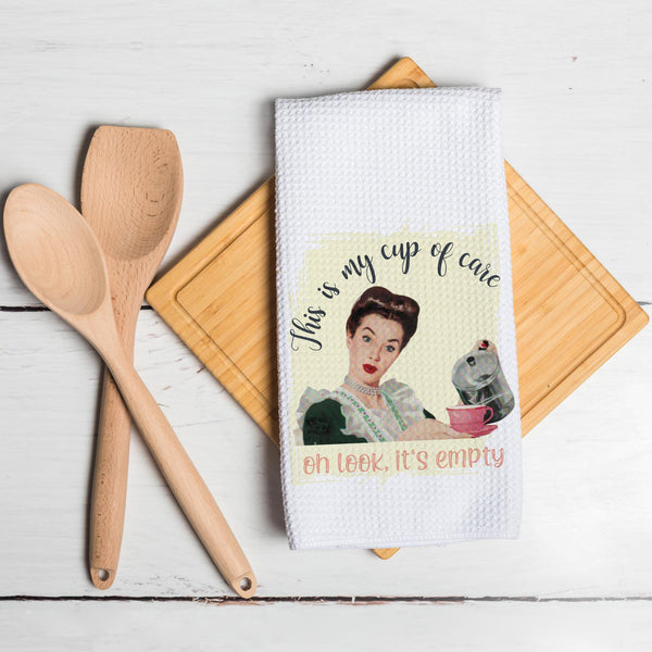 40x60cm Funny Retro Housewife Kitchen Towel Humor Housewarming Gift Waffle Tea Towels (100pcs)