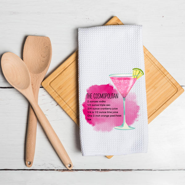 16x24 Cocktail Series Funny Waffle Dish Tea Towel Gift for Thanksgiving Christmas (100pcs)