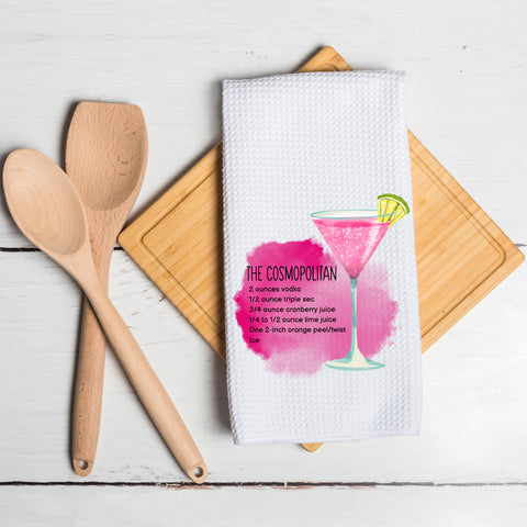 16x24 Cocktail Series Funny Waffle Dish Tea Towel Gift for Thanksgiving Christmas (100pcs)
