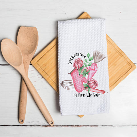 Baking Is My Therapy Funny Waffle Kitchen Tea Towels Housewarming Gift 16x24 Inches (100pcs)