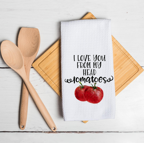 Creative Waffle Kitchen  Vegetable Saying Tea Towel I Don't Carrot All, All My Single Lettuce Funny Hostess Gift 40x60cm (100pcs)