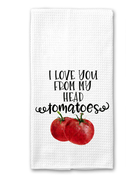 Creative Waffle Kitchen  Vegetable Saying Tea Towel I Don't Carrot All, All My Single Lettuce Funny Hostess Gift 40x60cm (100pcs)