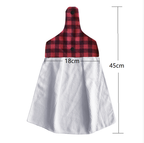 Wholesale Christmas Buffalo Plaid Top Microfiber Waffle Tea Towel Hanger for Sublimation Kitchen Towel (100pcs)