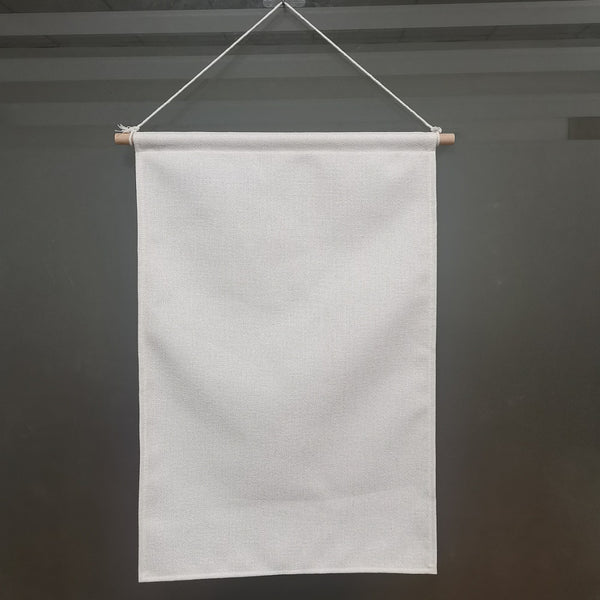 Home decor rustic linen hanging wall banner 16x24 inches white blanks for sublimation