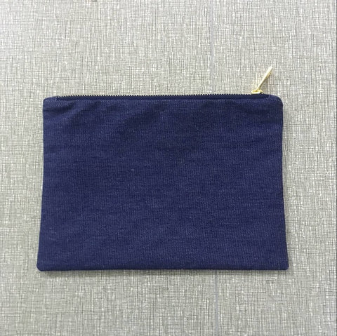 blank denim makeup bag plain cotton denim cosmetic bag