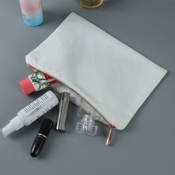 27x40 CM Blank Polyester Canvas Cosmetic Bag for Sublimation Plain White Large Travel Makeup Bag （100pcs)）