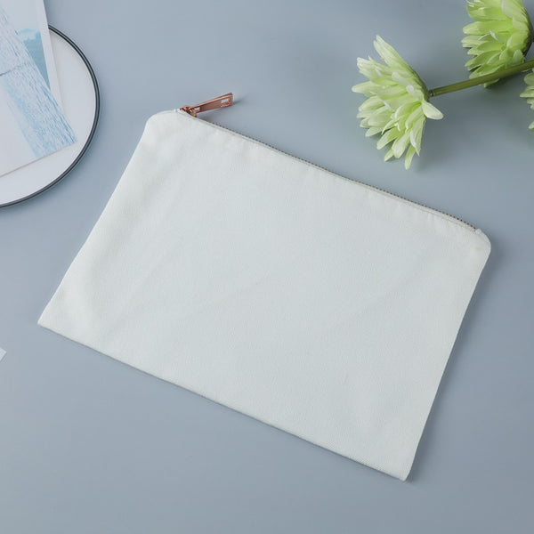 27x40 CM Blank Polyester Canvas Cosmetic Bag for Sublimation Plain White Large Travel Makeup Bag （100pcs)）