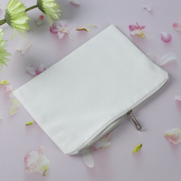 6*9 inch Blank Polyester Canvas Bag Makeup Golden Zipper Bag Cosmetic for DIY Sublimation Heat Transfer bridemaid Gift (100pcs)