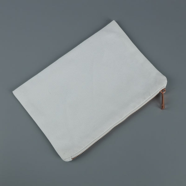 7*10 Inch Pouch Bag Makeup 100% Polyester Canvas Bag with Metal Zipper Travel Cosmetic Bag for DIY Sublimation Shipment (100)