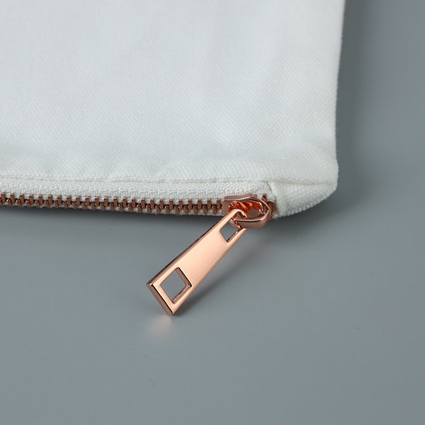 7*10 Inch Pouch Bag Makeup 100% Polyester Canvas Bag with Metal Zipper Travel Cosmetic Bag for DIY Sublimation Shipment (100)