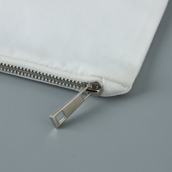 7*10 Inch Pouch Bag Makeup 100% Polyester Canvas Bag with Metal Zipper Travel Cosmetic Bag for DIY Sublimation Shipment (100)
