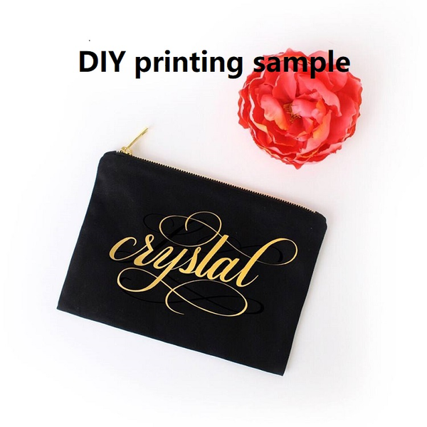 Blank canvas makeup bag cotton cosmetic storage bag Makeup Pouch for DIY screen print (100pcs)