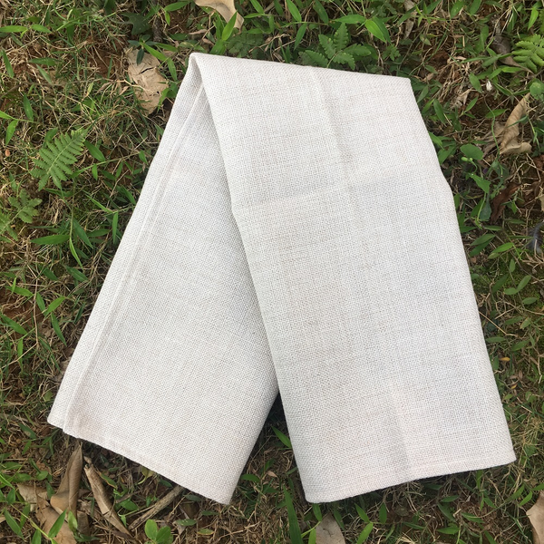 40x70 CM Natural Color Plain Burlap Tea Towel Polyester-Linen Blank Kitchen Towel for Sublimation (100pcs)