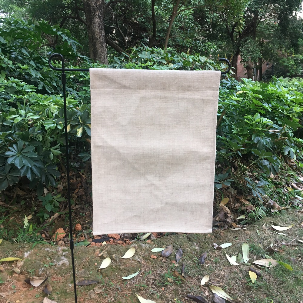 Blank linen garden flag 12x16 inches polyester burlap garden banner natural color decorative yard flag for sublimation (100pcs)