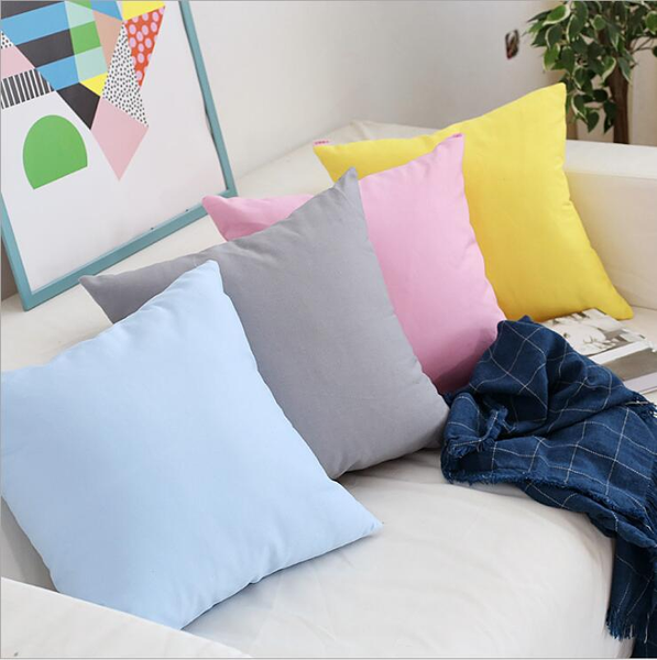 Plain Cotton Pillow Case Multi-Colors 8 OZ Canvas Blank Cushion Cover 16x16 Wholesale (100pcs)