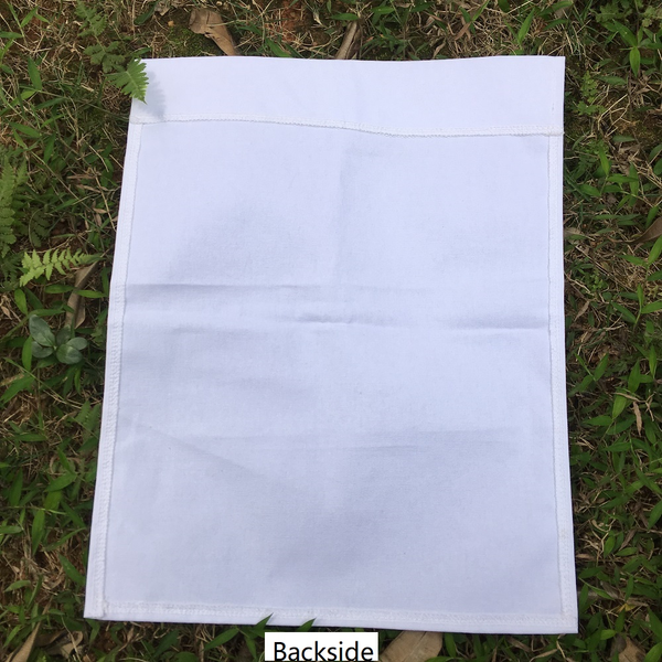 12x16in Blank Natural Canvas Garden Flag for Screen Printing Plain White Cotton Outdoor Yard Banner (100pcs)