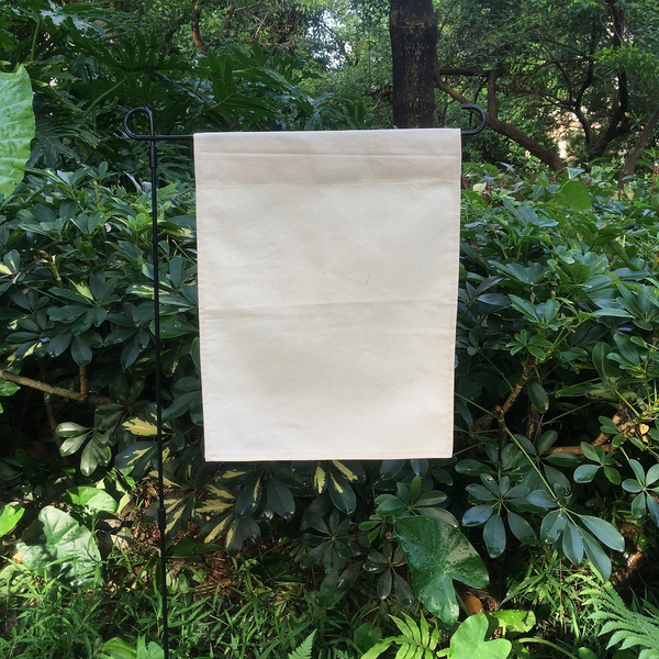 12x16in Blank Natural Canvas Garden Flag for Screen Printing Plain White Cotton Outdoor Yard Banner (100pcs)