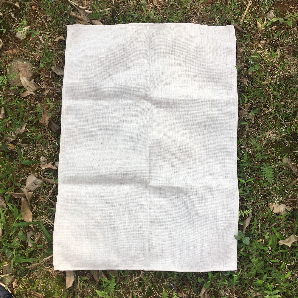 40x70 CM Natural Color Plain Burlap Tea Towel Polyester-Linen Blank Kitchen Towel for Sublimation (100pcs)