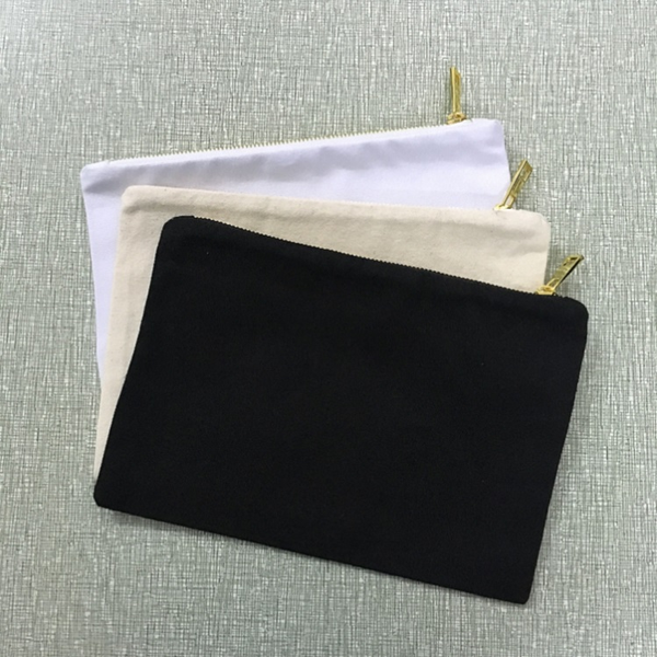 Blank canvas makeup bag cotton cosmetic storage bag Makeup Pouch for DIY screen print (100pcs)