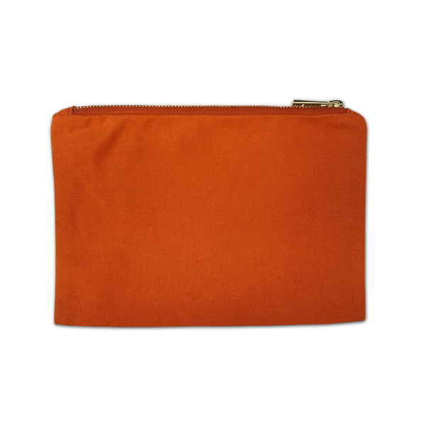 Plain Canvas Orange Clutch Bag Bridesmaid Gift Cosmetic Clutch Toiletry Pouch for Screen Printing (300pcs)