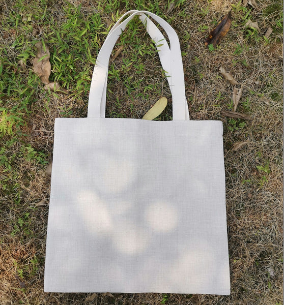 16x16 Blank Linen Totes Bag Beige Faux Linen Bridesmaid Gift Bag Poly-linen Shoulder Bag For Dye Sublimation (100pcs)